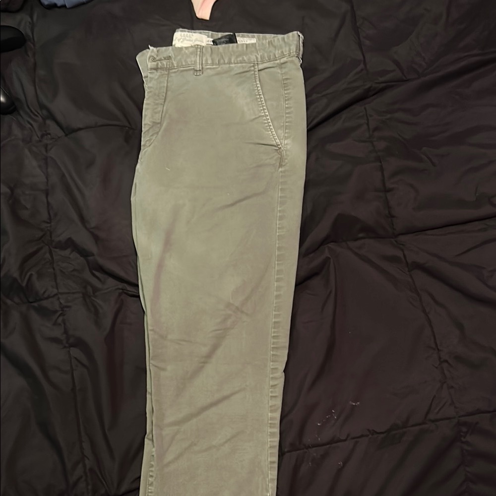 Green Chino Khakis with Straight Leg Cut